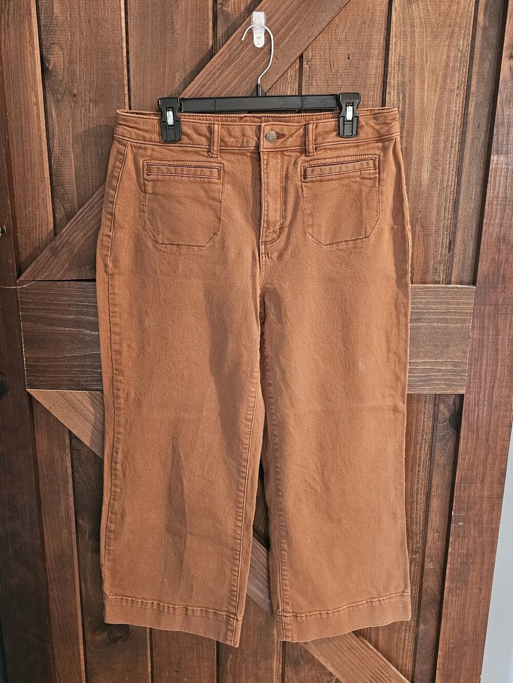 Womens Sonoma Rusty Orange/Copper Cropped Wide Leg Pants Size 12